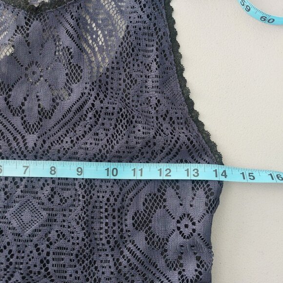 Free People Miracle Lace Racerback Dress S Midi Navy Boho Romantic Below Knee - Picture 6 of 14